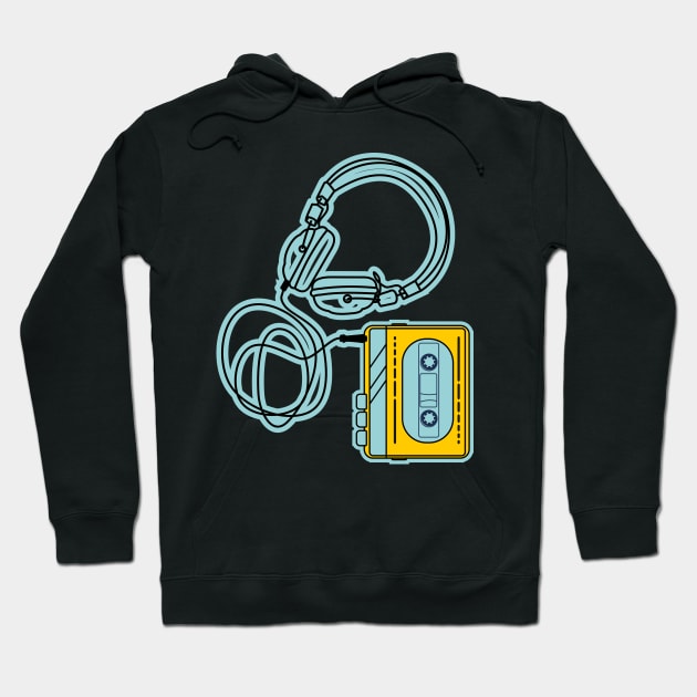 70's yellow cassette player Hoodie by bloomroge